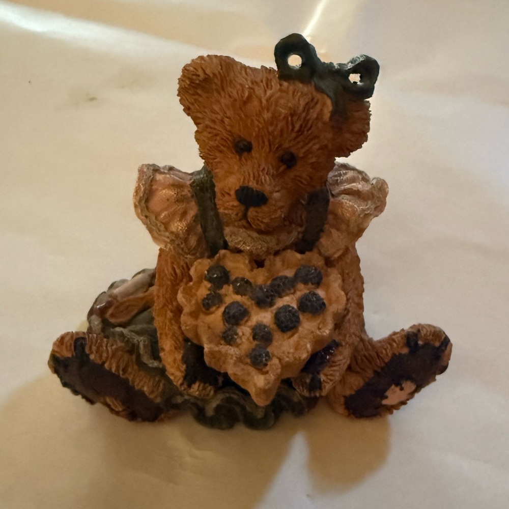 Boyd's Bear Bearstone Figurine "Bailey The Baker With Sweetie Pie" 1993 Vintage